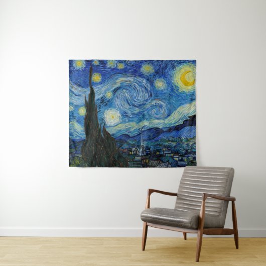 Starry Night | Vincent van Gogh Wandteppich (Beispiel (Horizontal))