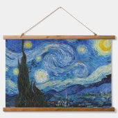 Starry Night | Vincent van Gogh Wandteppich Mit Holzrahmen (Vorne)