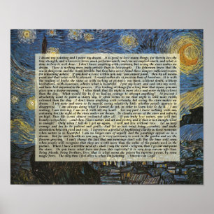 Starry Night Vincent's Words Artist Print Poster