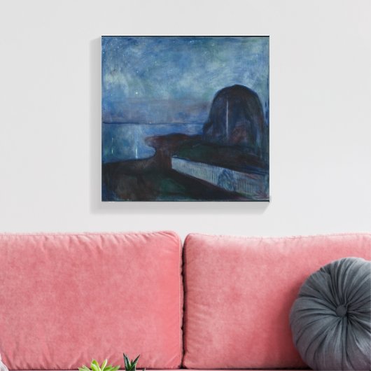 Starry night von Edvard MUNCH, symbolischer Maler Leinwanddruck (Insitu (Wohnzimmer))