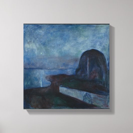 Starry night von Edvard MUNCH, symbolischer Maler Leinwanddruck (Vorderseite)