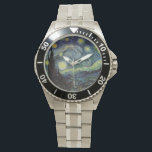 Starry Night von Van Gogh. Armbanduhr<br><div class="desc">Starry Night von Van Gogh. Einzigartige Uhren mit klassischer Edelstahl-Klassik. Post-Impressionismus Ölmalerei.</div>