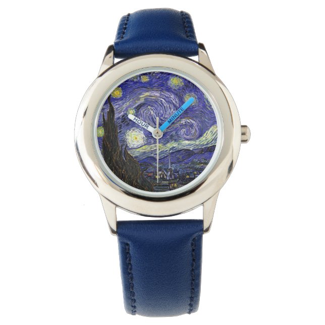 Starry Night von Van Gogh. Armbanduhr (Vorderseite)