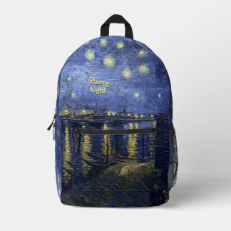 Starry Night von van Gogh Backpack mit dem Text Bedruckter Rucksack