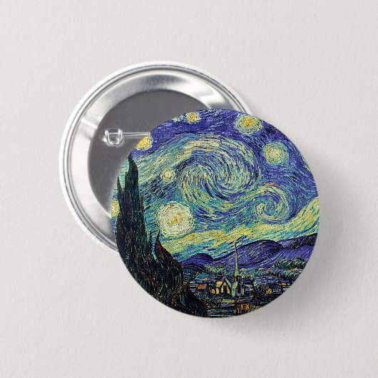 Starry Night von van Gogh Button (Vorne & Hinten)