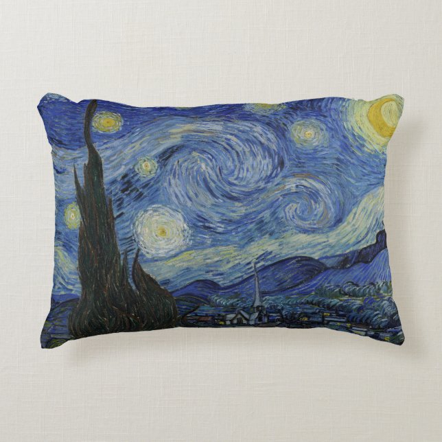 "Starry Night" von Van Gogh Dekokissen (Vorderseite)