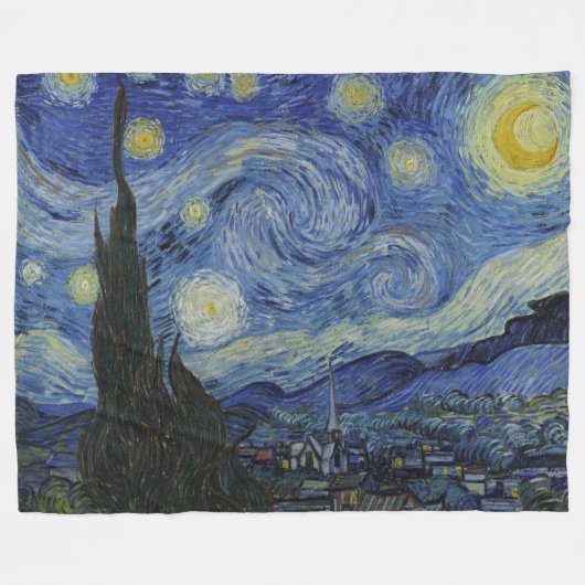 "Starry Night" von Van Gogh Fleecedecke (Vorderseite (Horizontal))