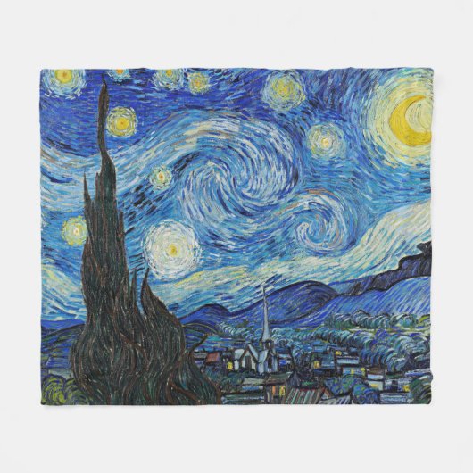 Starry Night von Van Gogh, Fleecedecke (Vorderseite (Horizontal))