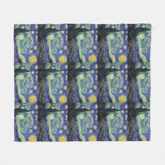 Starry Night von van Gogh Fleecedecke (Vorderseite (Horizontal))