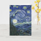 Starry Night von Van Gogh Karte (Gelbe Blume)