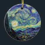 Starry Night von van Gogh Keramik Ornament<br><div class="desc">Van Gogh war besessen von der Symbolik der leuchtenden Objekte und der Farbe. Die Lampe war ein Symbol für Ruhe und Sicherheit. Der Stern symbolisierte den Glauben,  und Gaslicht,  menschliche Realitäten. Tief ultramarineblau war unendlich,  während Rot und Grün "diese schrecklichen Dinge,  die Leidenschaften der Männer ausgedrückt.</div>