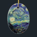 Starry Night von van Gogh Keramikornament<br><div class="desc">Van Gogh war besessen von der Symbolik der leuchtenden Objekte und der Farbe. Die Lampe war ein Symbol für Ruhe und Sicherheit. Der Stern symbolisierte den Glauben,  und Gaslicht,  menschliche Realitäten. Tief ultramarineblau war unendlich,  während Rot und Grün "diese schrecklichen Dinge,  die Leidenschaften der Männer ausgedrückt.</div>