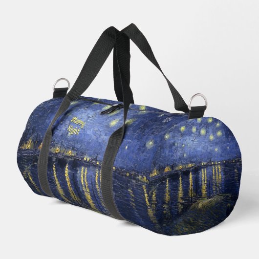 Starry Night von van Gogh mit dem Text Duffle Bag (Linke Seite)