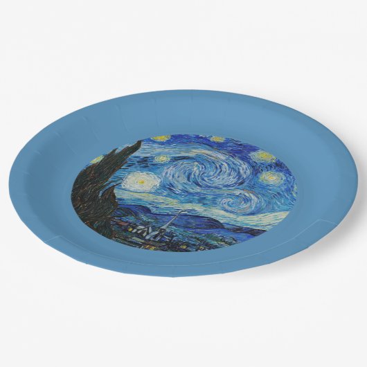 Starry Night von van Gogh Paper Tellers Pappteller (Schrägansicht)