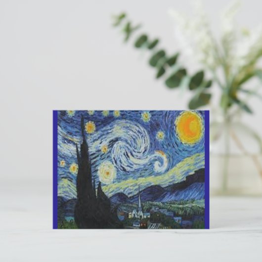 Starry Night von Van Gogh Postkarte (Stehend Vorderseite)