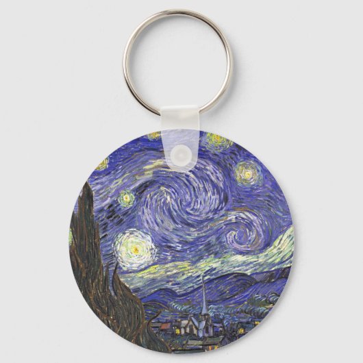Starry Night von Van Gogh runden Schlüsselanhänger (Vorderseite)