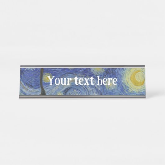 "Starry Night" von Van Gogh Schreibtischnamensplakette (Vorderseite )