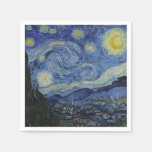 "Starry Night" von Van Gogh Serviette (Vorderseite)