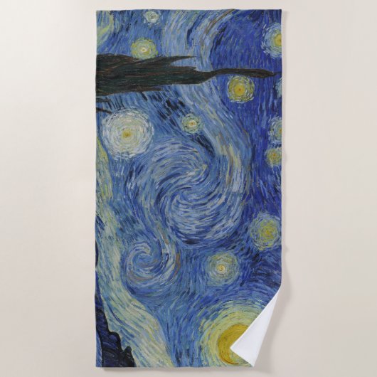 "Starry Night" von Van Gogh Strandtuch (Vorderseite)