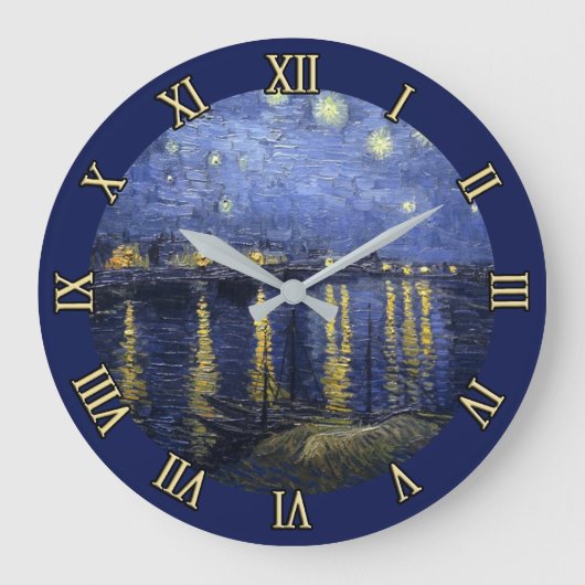 Starry Night von van Gogh Wall Clock Große Wanduhr (Vorderseite)