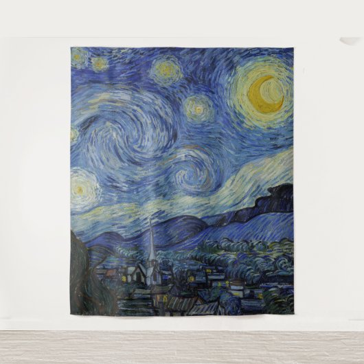"Starry Night" von Van Gogh Wandteppich (Vorderseite)
