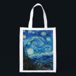 Starry Night von Van Gogh, Wiederverwendbare Einkaufstasche<br><div class="desc">Vincent Van Gogh's berühmtes Gemälde,  Starry Night.</div>
