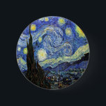 Starry Night von Vincent Van Gogh 1889 Button<br><div class="desc">Soweit ich weiß,  sind diese Bilder öffentlich und dürfen in den USA uneingeschränkt verwendet werden. 
 Bitte kontaktieren Sie mich,  wenn Sie feststellen,  dass eines dieser Bilder nicht in Public Domain.</div>