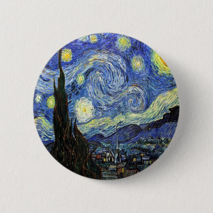 Starry Night von Vincent Van Gogh 1889 Button