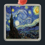 Starry Night von Vincent Van Gogh 1889 Ornament Aus Metall<br><div class="desc">Soweit ich weiß,  sind diese Bilder öffentlich und dürfen in den USA uneingeschränkt verwendet werden. 
 Bitte kontaktieren Sie mich,  wenn Sie feststellen,  dass eines dieser Bilder nicht in Public Domain.</div>