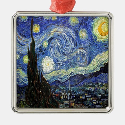 Starry Night von Vincent Van Gogh 1889 Ornament Aus Metall (Vorne)