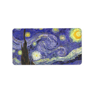 Starry Night von Vincent van Gogh Adressaufkleber