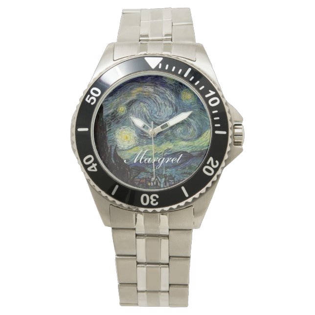 Starry Night von Vincent van Gogh. Armbanduhr (Vorderseite)
