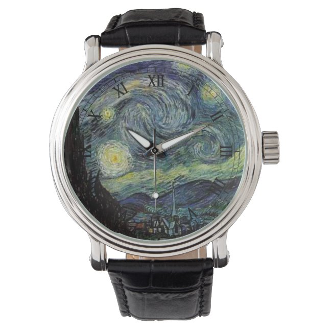 Starry Night von Vincent van Gogh. Armbanduhr (Vorderseite)