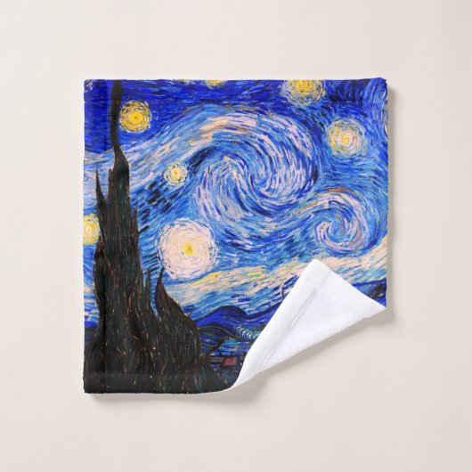 Starry Night von Vincent Van Gogh Badhandtuch Set (Waschlappen)