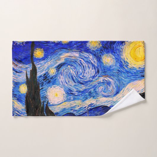 Starry Night von Vincent Van Gogh Badhandtuch Set (Handtuch)