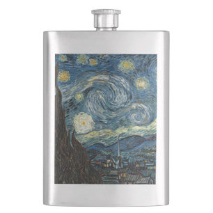 Starry Night von Vincent van Gogh, berühmt für sei Flachmann