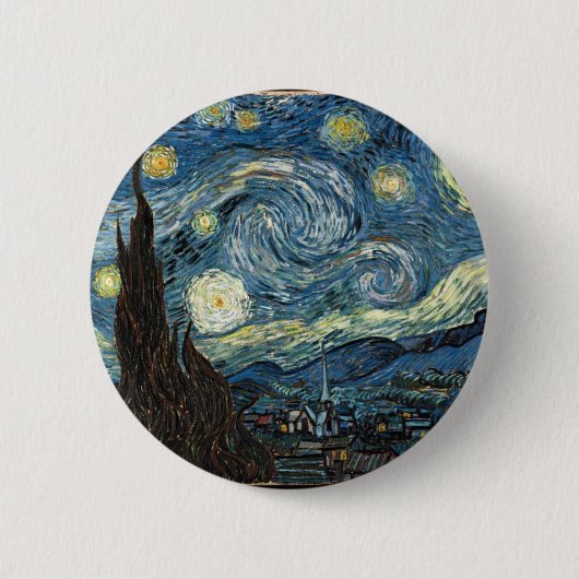 Starry Night von Vincent Van Gogh Button (Vorderseite)