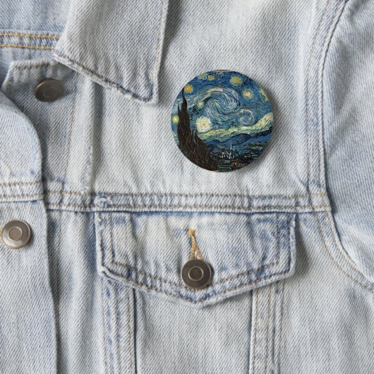 Starry Night von Vincent Van Gogh Button (Beispiel)