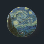 Starry Night von Vincent Van Gogh Button<br><div class="desc">Vincent Van Gogh's Starry Night. 1889 Öl auf Leinwand. Museum of Modern Art,  New York City</div>