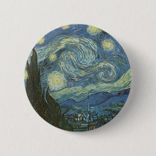 Starry Night von Vincent Van Gogh Button