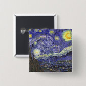 Starry Night von Vincent van Gogh Button (Vorne & Hinten)