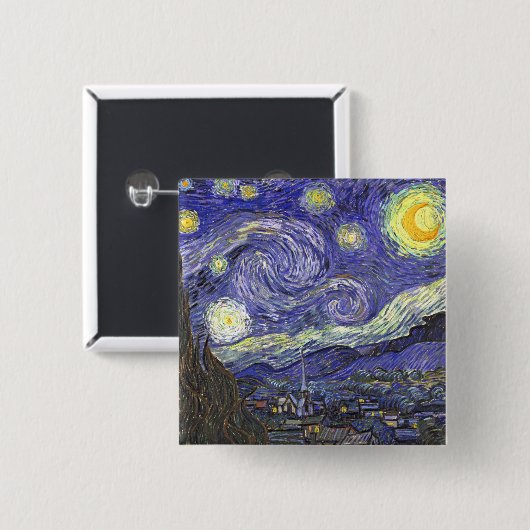 Starry Night von Vincent van Gogh Button (Vorne & Hinten)