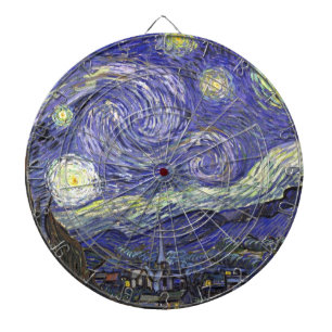 Starry Night von Vincent van Gogh Dartscheibe