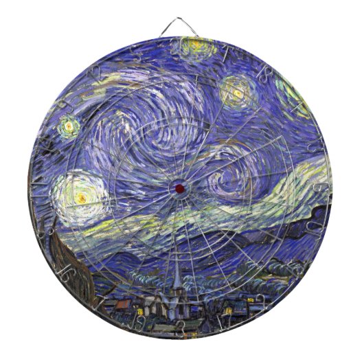 Starry Night von Vincent van Gogh Dartscheibe (vorne)