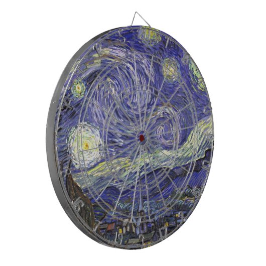 Starry Night von Vincent van Gogh Dartscheibe (Vorderseite Links)