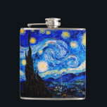 Starry Night von Vincent Van Gogh Flachmann<br><div class="desc">Vincent Van Gogh The Starry Night. Das ist ein altes Meisterwerk des niederländischen Meistermalers Vincent Van Gogh. Dieses schöne Landschaftsbild hat eine schöne,  lebendige,  gesättigte Farbe. Vincent Van Gogh war ein niederträchtiger Maler. Dieses Bild ist öffentlich</div>