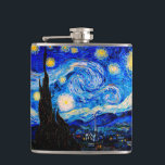 Starry Night von Vincent Van Gogh Flachmann<br><div class="desc">Vincent Van Gogh The Starry Night. Das ist ein altes Meisterwerk des niederländischen Meistermalers Vincent Van Gogh. Dieses schöne Landschaftsbild hat eine schöne,  lebendige,  gesättigte Farbe. Vincent Van Gogh war ein niederträchtiger Maler. Dieses Bild ist öffentlich</div>