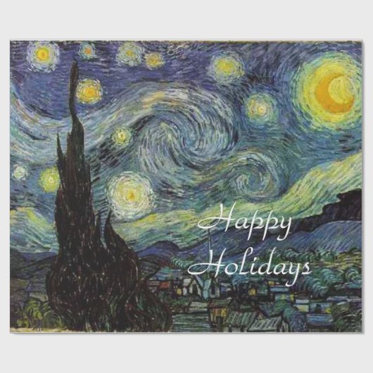 Starry Night von Vincent van Gogh. Geschenkpapier (Flach)