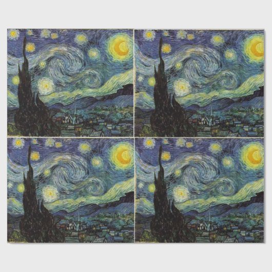 Starry Night von Vincent van Gogh. Geschenkpapier (Flach)