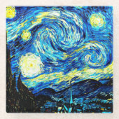 Starry Night von Vincent van Gogh Glasuntersetzer (Vorderseite)
